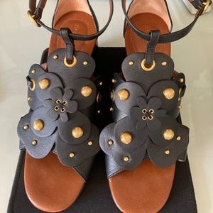 See by Chloe Black Stacked Heel Sandals